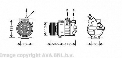 AVA QUALITY COOLING vwk220 -  Компрессор, кондиционер